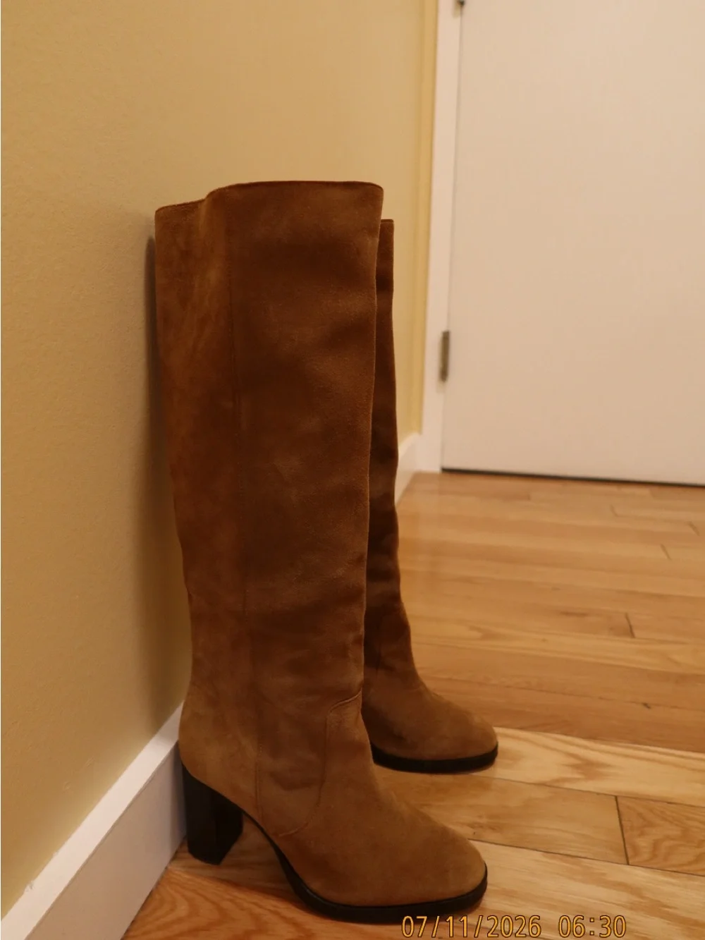 Anthropologie Suede Over-the-Knee Boots in Tan